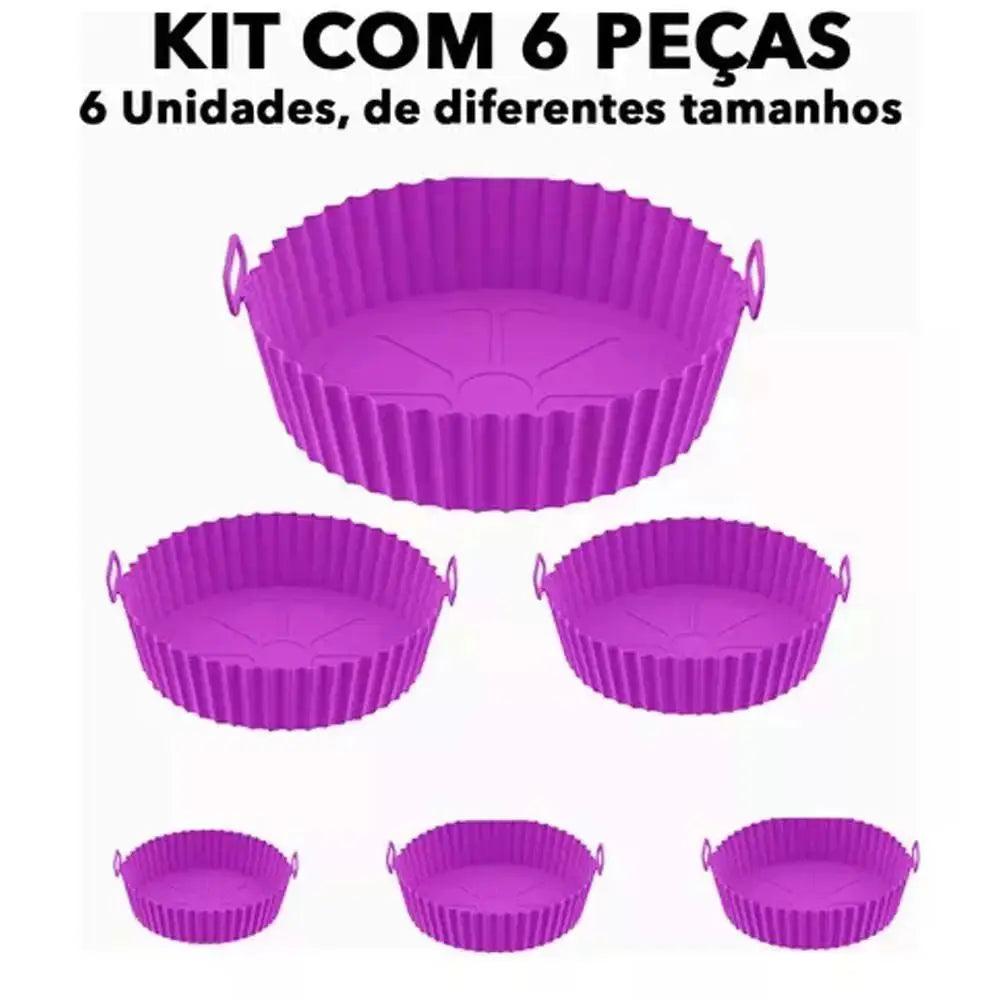 Kit com 6 Capas de Silicone para Air Fryer - Várias Medidas
