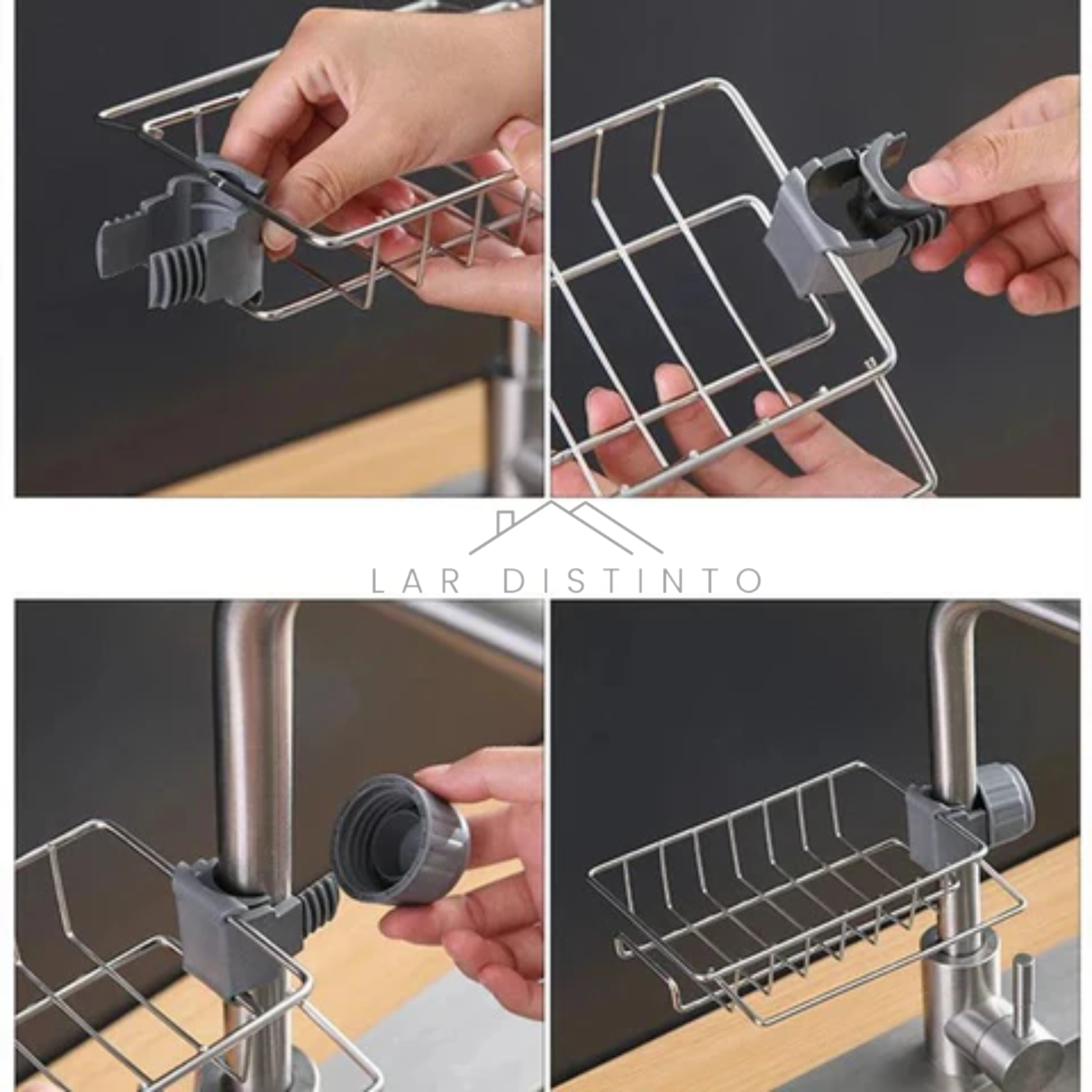 Organizador Multifuncional com Suporte para Esponja, Sabão e Toalha + E-book