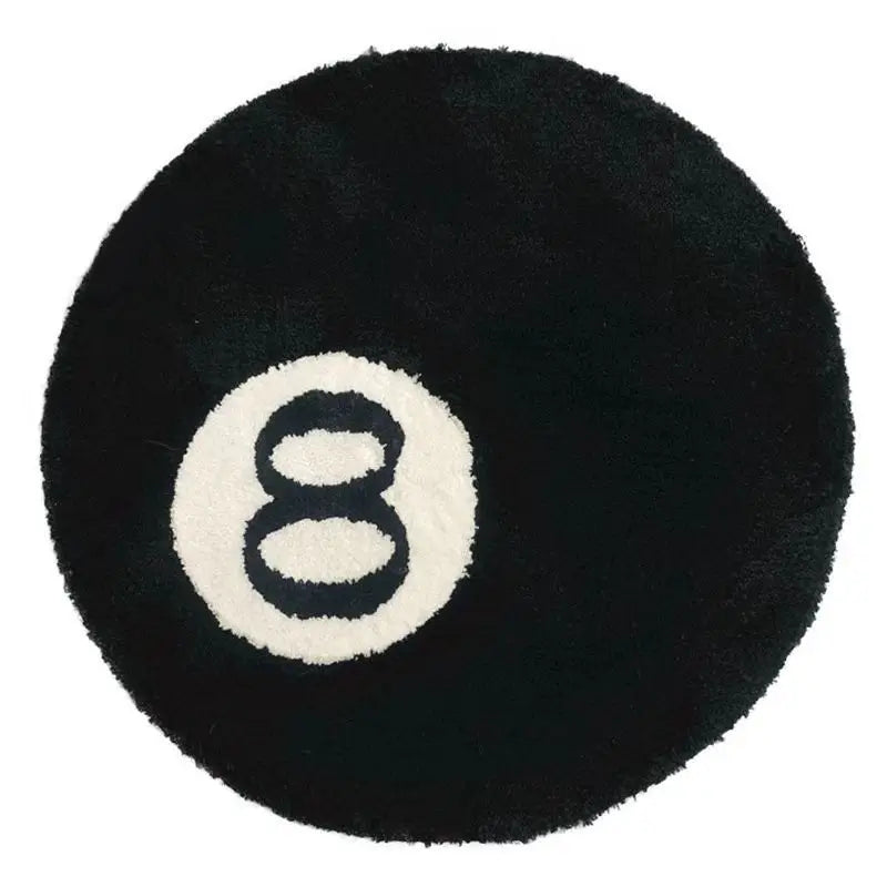 Tapete Retrô Bola 8 Redondo Decorativo