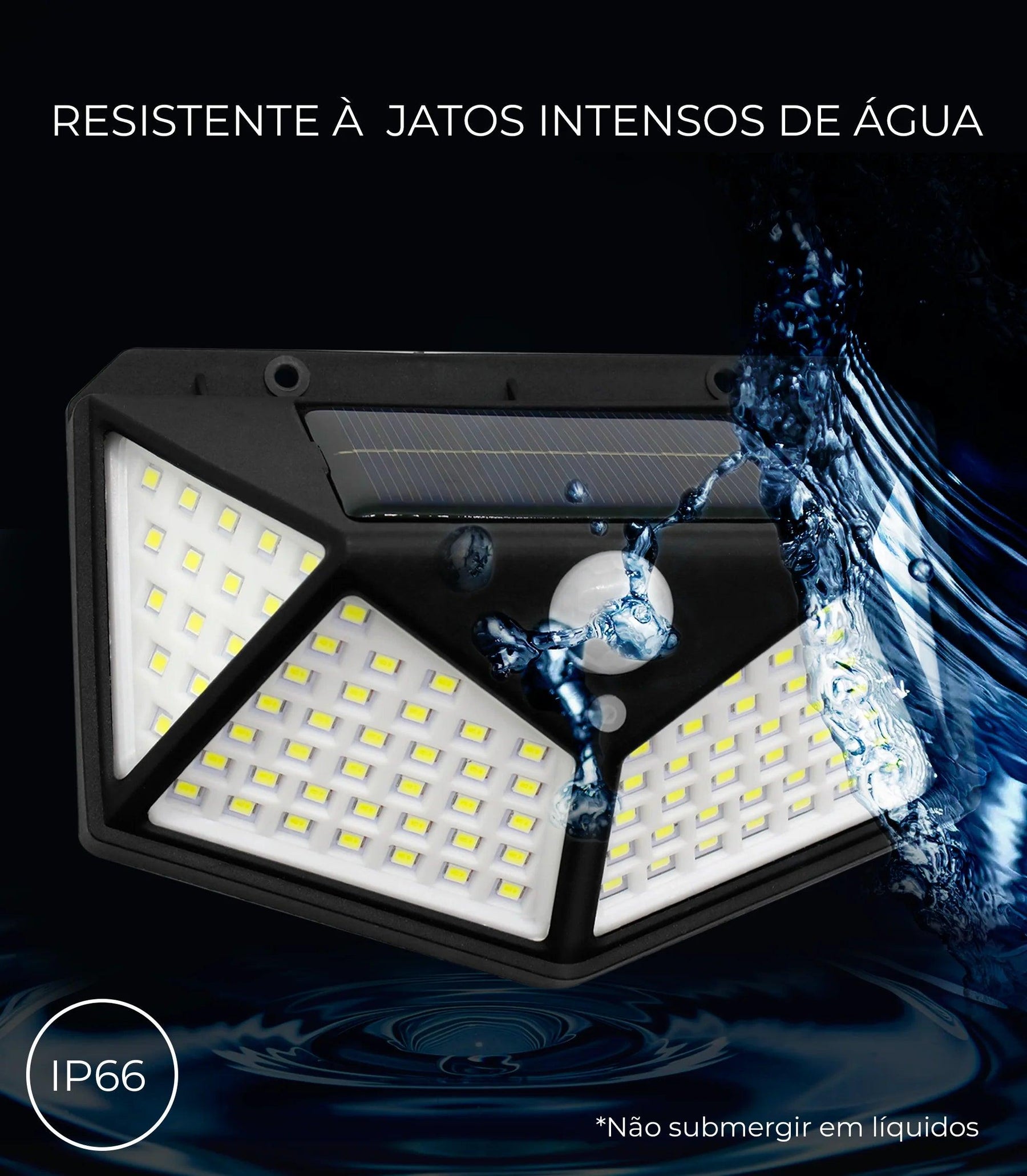 Kit com 5 Luminárias Solares 100 LEDs - Ilumine Suas Áreas Externas com Praticidade