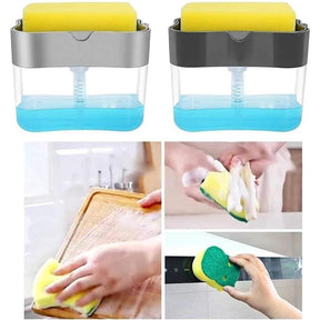 Dispenser de Sabão 2 em 1 com Suporte para Detergente e Esponja