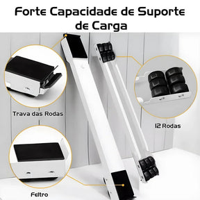 Suporte Ajustável com Rodinhas para Máquina de Lavar e Fogão