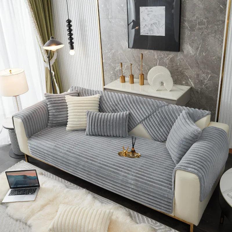 Toalha Acolchoada Antiderrapante para Sofá - Conforto Luxuoso para Sofás em L ou Seccionais