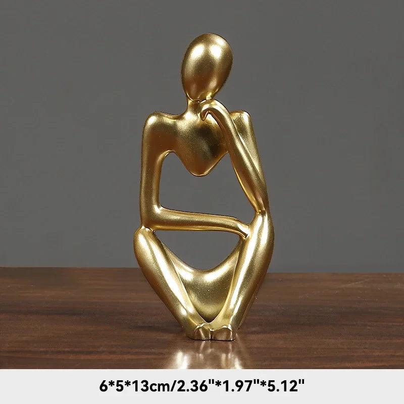 Estátua Abstrata O Pensador em Areia. Escultura Decorativa Estilo Nórdico