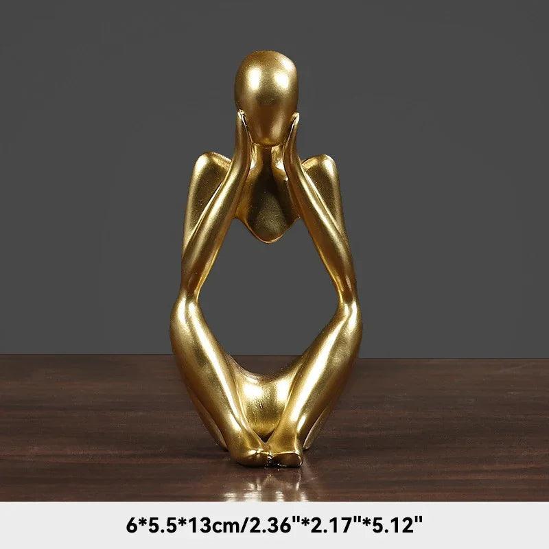 Estátua Abstrata O Pensador em Areia. Escultura Decorativa Estilo Nórdico
