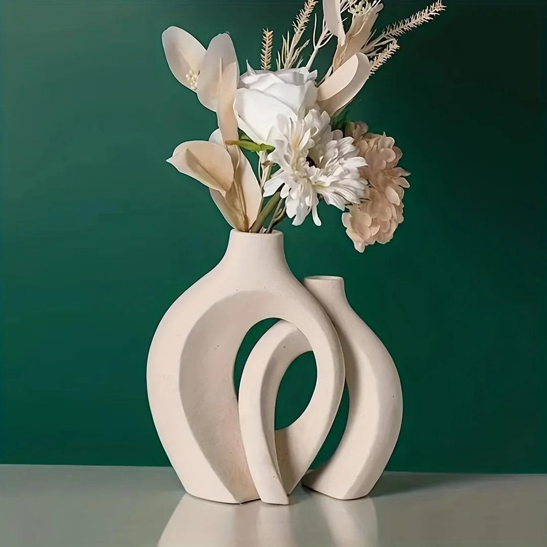 Conjunto de Vasos de Cerâmica Estilo Nórdico Moderno.