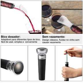 Abridor de Vinho Elétrico Recarregável com Cortador de Lacre - Portátil e Automático
