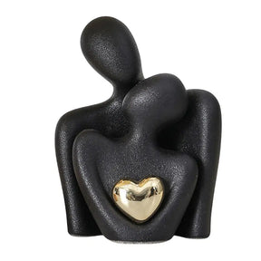 Escultura Abstrata Casal Cerâmica Decorativa