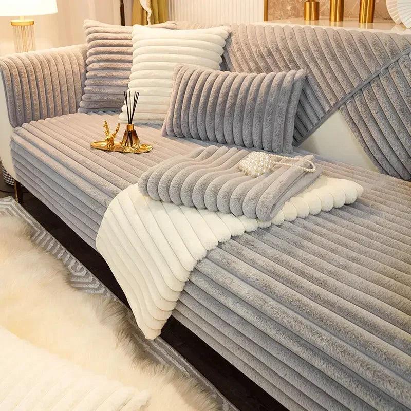 Toalha Acolchoada Antiderrapante para Sofá - Conforto Luxuoso para Sofás em L ou Seccionais