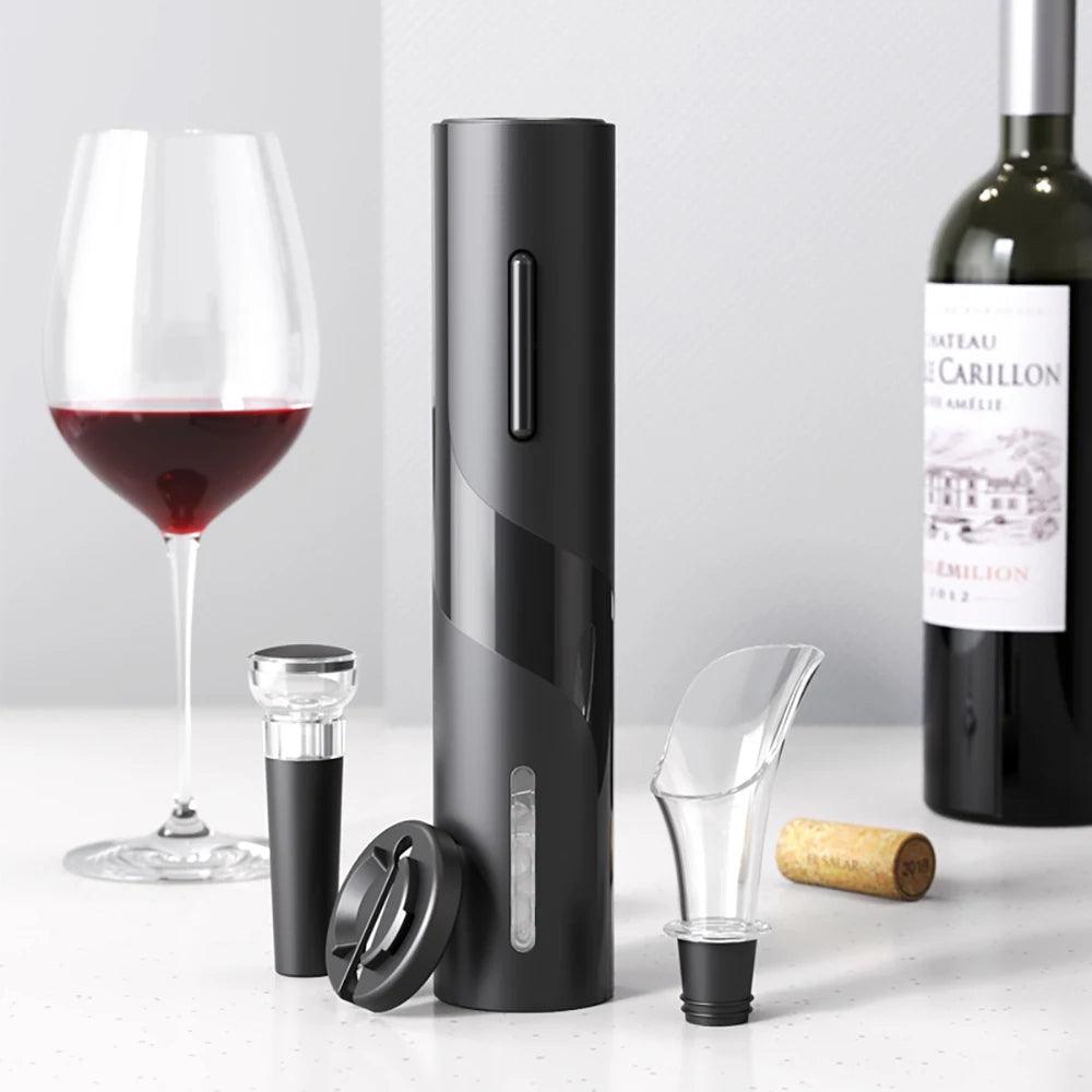 Abridor de Vinho Elétrico Recarregável com Cortador de Lacre - Portátil e Automático