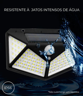 Kit com 5 Luminárias Solares 100 LEDs - Ilumine Suas Áreas Externas com Praticidade